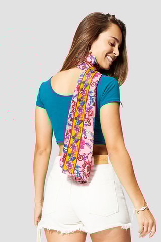 Foulard 2 en 1 - Rose et violet