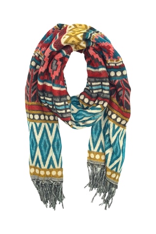 Foulard - Turquoise et rouge