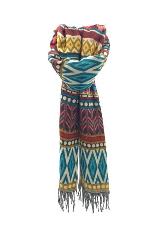 Foulard - Turquoise et rouge