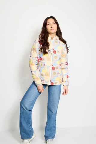 Veste réversible à capuche Kara Bohemian - Blanc et bleu clair