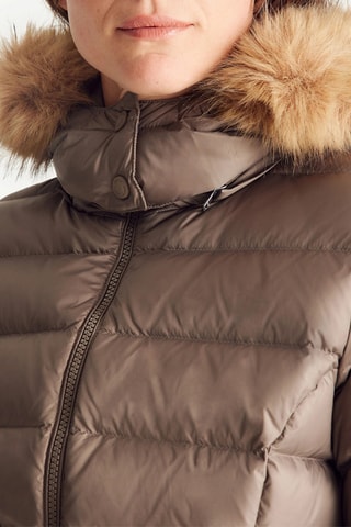 Doudoune à capuche Luxe - Taupe