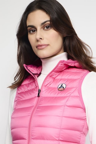 Doudoune à capuche sans manches Mali - Rose