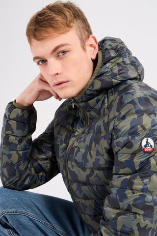 Doudoune à capuche Nico Print - Kaki