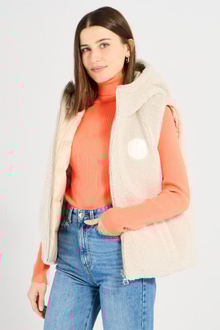 Doudoune sans manches réversible Daria Beige