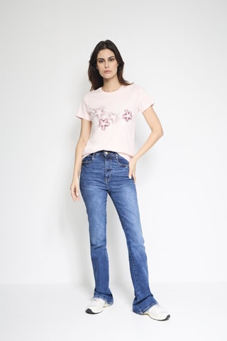 T-shirt en coton organique Rosas Bohemian - Rose poudré