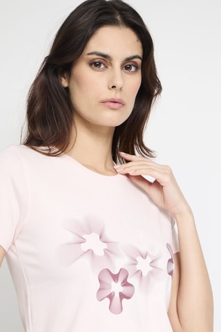 T-shirt en coton organique Rosas Bohemian - Rose poudré