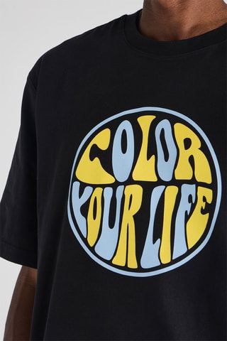 T-shirt en coton biologique Leo - Noir