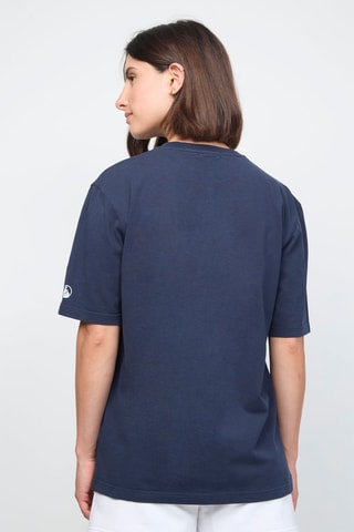 T-shirt en coton biologique Adela Funday - Bleu marine et bleu cobalt