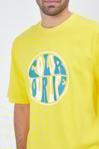 T-shirt en coton organique Leo Funday - Jaune