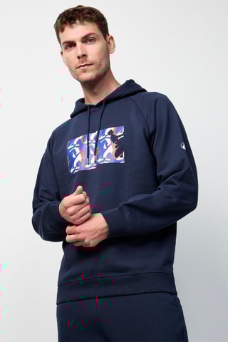 Sweat à capuche Bispo Monogram - Bleu marine