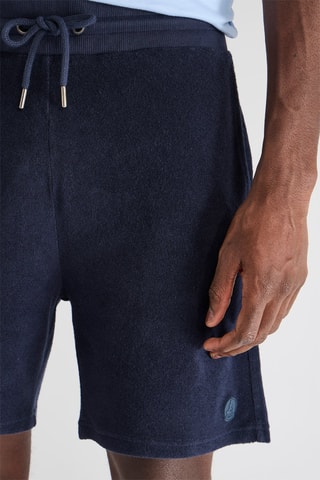 Short ample en velours Sebastian - Bleu marine