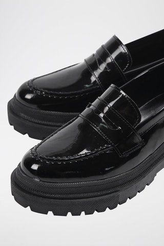 Gelakte Mocassins - Zwart