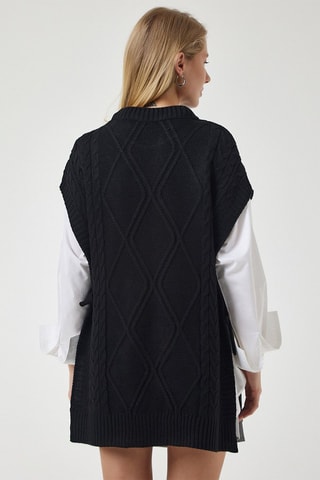 Oversized Mouwloze Trui - Zwart