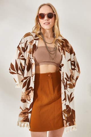 Kimono - Bruin en Ecru
