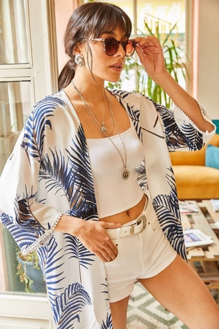 Kimono - Marineblauw en Wit