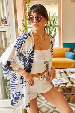 Kimono - Marineblauw en Wit