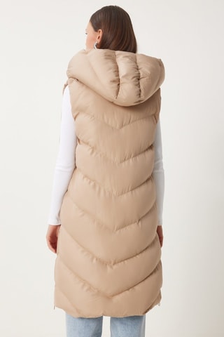 Lange Bodywarmer - Beige