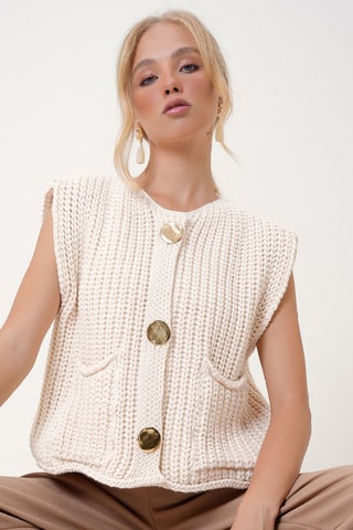 Mouwloos Vest - Ecru