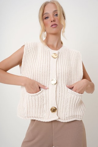 Mouwloos Vest - Ecru
