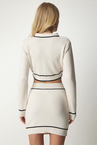 Vest en Rechte Wollen Rok - Wit