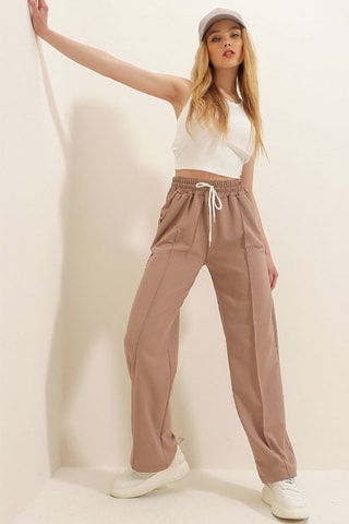 Broek Wide Legs - Bruin
