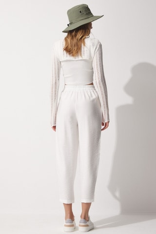 Linnen Broek Relaxed Fit - Wit