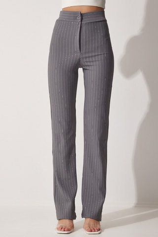 Broek Hoge Taille - Grijs
