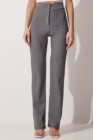 Broek Hoge Taille - Grijs