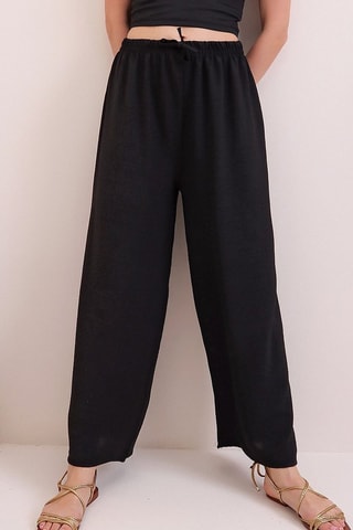 Casual Broek Hoge Taille - Zwart