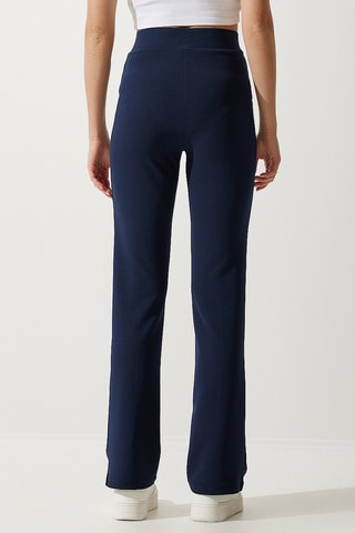 Broek Hoge Taille - Marineblauw