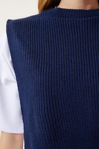 Top trompe-l’œil - Bleu marine