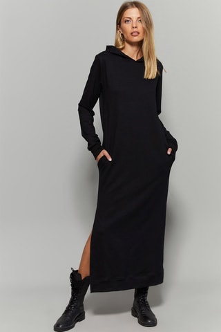 Sweaterjurk met Capuchon - Zwart