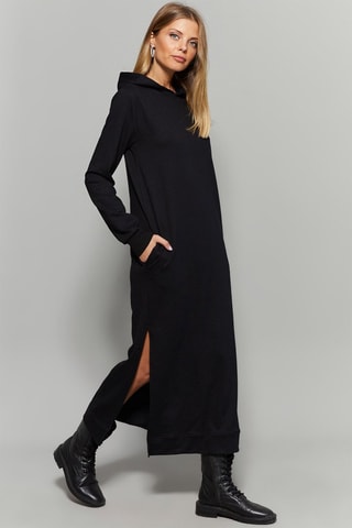 Sweaterjurk met Capuchon - Zwart