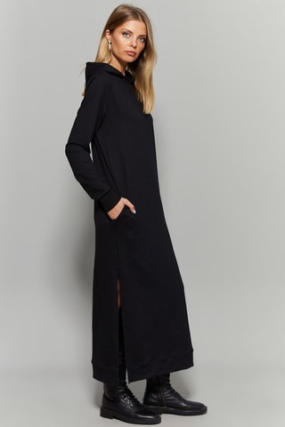 Sweaterjurk met Capuchon - Zwart