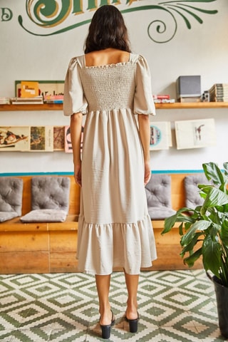 Midi-jurk - Beige