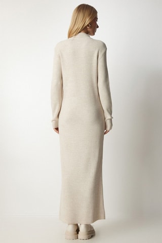 Lange Wollen Jurk - Beige