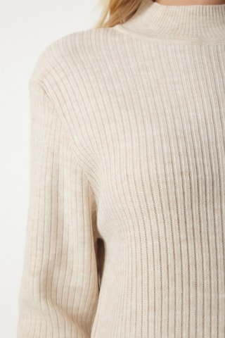 Lange Wollen Jurk - Beige