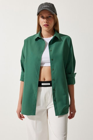 Oversized Blouse - Smaragdgroen