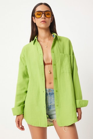 Oversized Overhemd - Olijfgroen