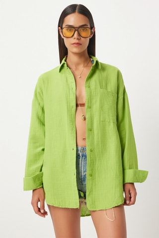 Oversized Overhemd - Olijfgroen