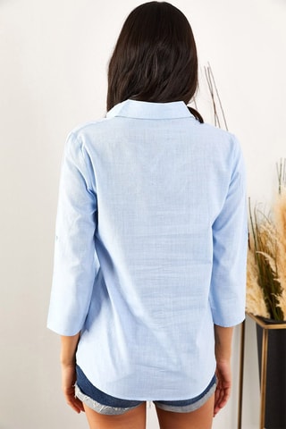Linnen Blouse - Indigoblauw