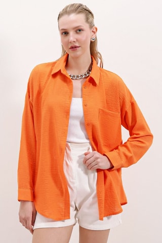 Chemisier en lin - Orange