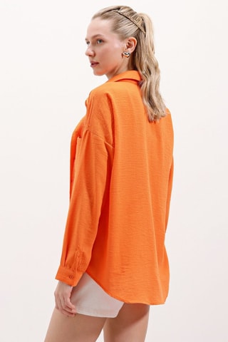 Chemisier en lin - Orange