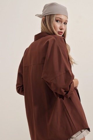Chemisier oversize - Marron