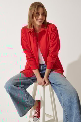 Chemise oversize - Rouge