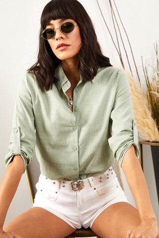 Linnen Blouse - Groen