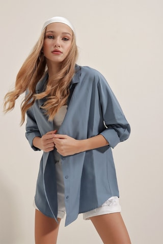 Surchemise overzise - Indigo