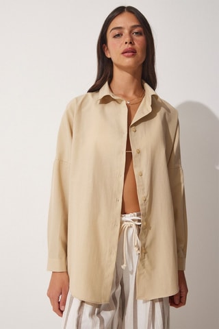 Chemisier oversize - Beige