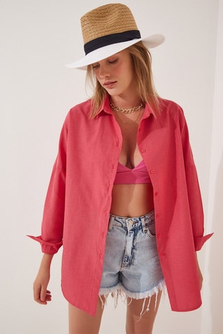Chemisier oversize - Rouge