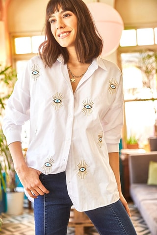 Chemisier relaxed - Blanc